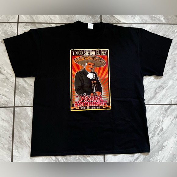 Vicente Fernandez 2XL T-Shirt black RIP El Rey Mexicano - Picture 1 of 4